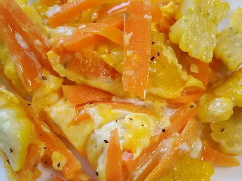 ニンジンとコーンの卵炒め レシピ 作り方 By こころママ 楽天レシピ